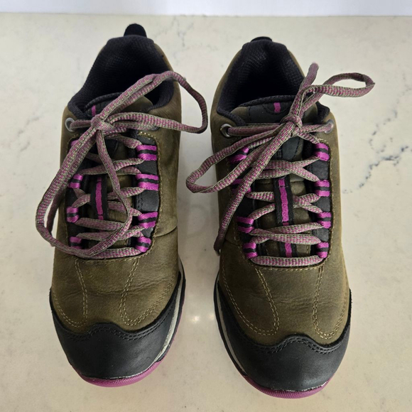 Women's Merrell Athletic Hiking Shoes US 6 Olive Green Purple Vibram - Picture 1 of 11